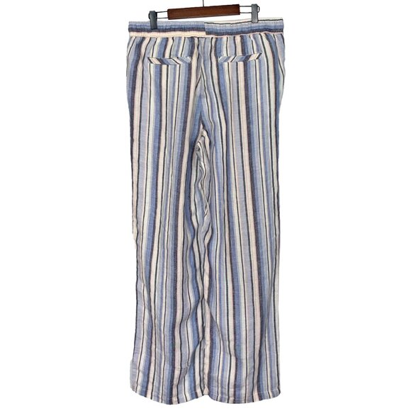 Artisan NY 100% Linen Blue, Pink & Ivory Striped Pants - Size L - Picture 3 of 5